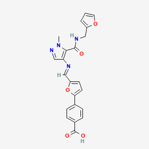 4-{5-[(E)-({5-[(furan-2-ylmethyl)carbamoyl]-1-methyl-1H-pyrazol-4-yl}imino)methyl]furan-2-yl}benzoic acid