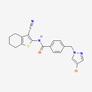 4-[(4-bromo-1H-pyrazol-1-yl)methyl]-N-(3-cyano-4,5,6,7-tetrahydro-1-benzothiophen-2-yl)benzamide