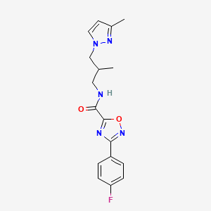 3-(4-fluorophenyl)-N-[2-methyl-3-(3-methyl-1H-pyrazol-1-yl)propyl]-1,2,4-oxadiazole-5-carboxamide