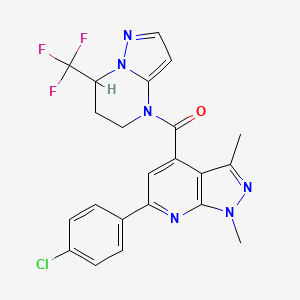 [6-(4-chlorophenyl)-1,3-dimethyl-1H-pyrazolo[3,4-b]pyridin-4-yl][7-(trifluoromethyl)-6,7-dihydropyrazolo[1,5-a]pyrimidin-4(5H)-yl]methanone