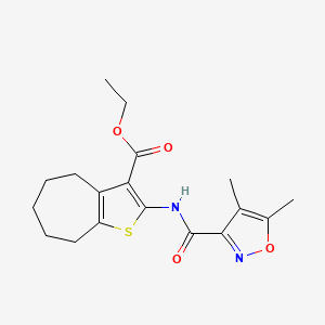 ethyl 2-{[(4,5-dimethyl-1,2-oxazol-3-yl)carbonyl]amino}-5,6,7,8-tetrahydro-4H-cyclohepta[b]thiophene-3-carboxylate