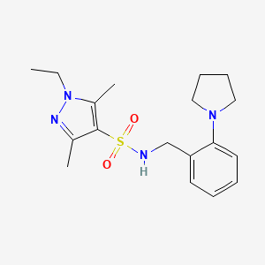 1-ethyl-3,5-dimethyl-N-[2-(pyrrolidin-1-yl)benzyl]-1H-pyrazole-4-sulfonamide