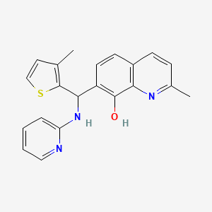 2-Methyl-7-((3-methylthiophen-2-yl)(pyridin-2-ylamino)methyl)quinolin-8-ol