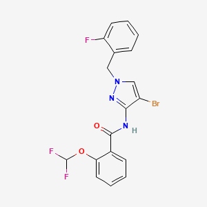 molecular formula C18H13BrF3N3O2 B14929802 N-[4-bromo-1-(2-fluorobenzyl)-1H-pyrazol-3-yl]-2-(difluoromethoxy)benzamide 