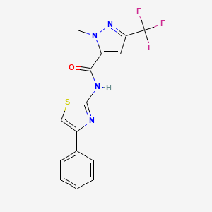 molecular formula C15H11F3N4OS B14929836 1-methyl-N-(4-phenyl-1,3-thiazol-2-yl)-3-(trifluoromethyl)-1H-pyrazole-5-carboxamide 