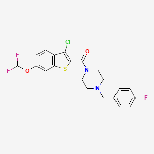 [3-Chloro-6-(difluoromethoxy)-1-benzothiophen-2-yl][4-(4-fluorobenzyl)piperazin-1-yl]methanone