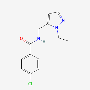 molecular formula C13H14ClN3O B14929855 4-chloro-N-[(1-ethyl-1H-pyrazol-5-yl)methyl]benzamide 