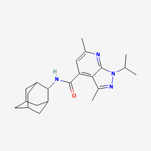 molecular formula C22H30N4O B14929891 N-(2-Adamantyl)-1-isopropyl-3,6-dimethyl-1H-pyrazolo[3,4-B]pyridine-4-carboxamide 