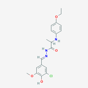 molecular formula C19H22ClN3O4 B14929894 N'-[(E)-1-(3-Chloro-4-hydroxy-5-methoxyphenyl)methylidene]-2-(4-ethoxyanilino)propanohydrazide 