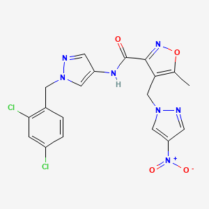 N-[1-(2,4-dichlorobenzyl)-1H-pyrazol-4-yl]-5-methyl-4-[(4-nitro-1H-pyrazol-1-yl)methyl]-1,2-oxazole-3-carboxamide