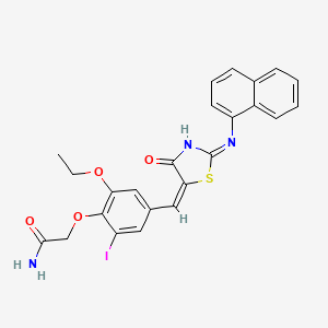 molecular formula C24H20IN3O4S B14929904 2-[2-ethoxy-6-iodo-4-[(E)-[2-(naphthalen-1-ylamino)-4-oxo-1,3-thiazol-5-ylidene]methyl]phenoxy]acetamide 