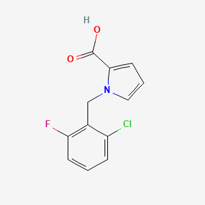 molecular formula C12H9ClFNO2 B1492991 1-[(2-chloro-6-fluorophenyl)methyl]-1H-pyrrole-2-carboxylic acid CAS No. 1538360-84-7