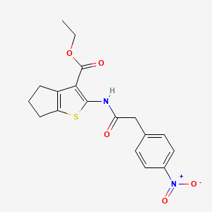 ethyl 2-{[(4-nitrophenyl)acetyl]amino}-5,6-dihydro-4H-cyclopenta[b]thiophene-3-carboxylate