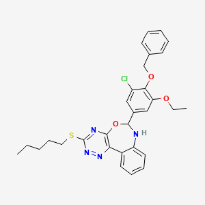 6-[4-(Benzyloxy)-3-chloro-5-ethoxyphenyl]-3-(pentylsulfanyl)-6,7-dihydro[1,2,4]triazino[5,6-d][3,1]benzoxazepine