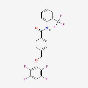 molecular formula C21H12F7NO2 B14929968 4-[(2,3,5,6-tetrafluorophenoxy)methyl]-N-[2-(trifluoromethyl)phenyl]benzamide 