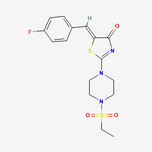 molecular formula C16H18FN3O3S2 B14929975 (5Z)-2-[4-(ethylsulfonyl)piperazin-1-yl]-5-(4-fluorobenzylidene)-1,3-thiazol-4(5H)-one 