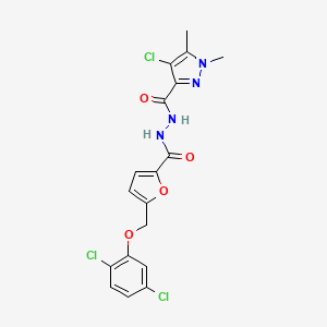 4-chloro-N'-({5-[(2,5-dichlorophenoxy)methyl]furan-2-yl}carbonyl)-1,5-dimethyl-1H-pyrazole-3-carbohydrazide