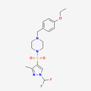 molecular formula C18H24F2N4O3S B14929985 1-{[1-(difluoromethyl)-3-methyl-1H-pyrazol-4-yl]sulfonyl}-4-(4-ethoxybenzyl)piperazine 