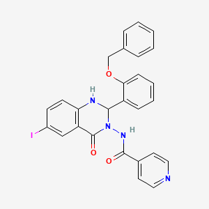 N-{2-[2-(benzyloxy)phenyl]-6-iodo-4-oxo-1,4-dihydroquinazolin-3(2H)-yl}pyridine-4-carboxamide