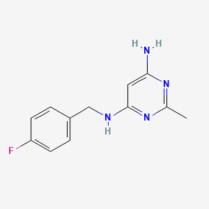 molecular formula C12H13FN4 B1493000 N4-(4-fluorobenzyl)-2-methylpyrimidine-4,6-diamine CAS No. 1510566-34-3