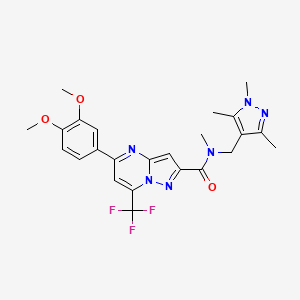 5-(3,4-dimethoxyphenyl)-N-methyl-7-(trifluoromethyl)-N-[(1,3,5-trimethyl-1H-pyrazol-4-yl)methyl]pyrazolo[1,5-a]pyrimidine-2-carboxamide