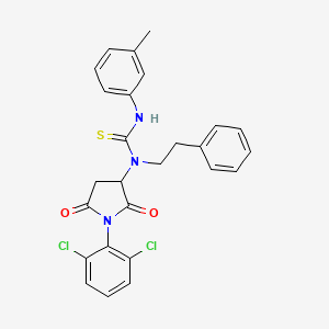 1-[1-(2,6-Dichlorophenyl)-2,5-dioxopyrrolidin-3-yl]-3-(3-methylphenyl)-1-(2-phenylethyl)thiourea