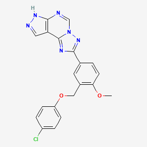 2-[(4-Chlorophenoxy)methyl]-4-(7H-pyrazolo[4,3-E][1,2,4]triazolo[1,5-C]pyrimidin-2-YL)phenyl methyl ether