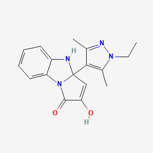 molecular formula C17H18N4O2 B14930016 3a-(1-ethyl-3,5-dimethyl-1H-pyrazol-4-yl)-2-hydroxy-3a,4-dihydro-1H-pyrrolo[1,2-a]benzimidazol-1-one 