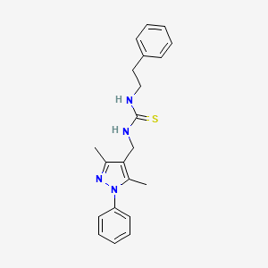 molecular formula C21H24N4S B14930021 1-[(3,5-dimethyl-1-phenyl-1H-pyrazol-4-yl)methyl]-3-(2-phenylethyl)thiourea 