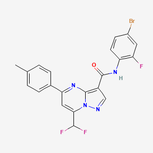 molecular formula C21H14BrF3N4O B14930034 N-(4-bromo-2-fluorophenyl)-7-(difluoromethyl)-5-(4-methylphenyl)pyrazolo[1,5-a]pyrimidine-3-carboxamide 