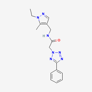 N-[(1-ethyl-5-methyl-1H-pyrazol-4-yl)methyl]-2-(5-phenyl-2H-tetrazol-2-yl)acetamide