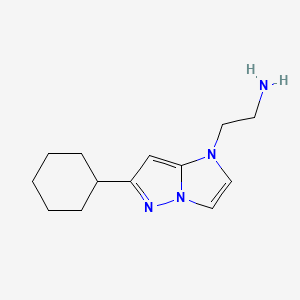 molecular formula C13H20N4 B1493008 2-(6-cyclohexyl-1H-imidazo[1,2-b]pyrazol-1-yl)ethan-1-amine CAS No. 2098030-19-2