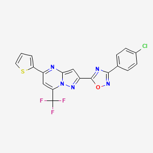 2-[3-(4-Chlorophenyl)-1,2,4-oxadiazol-5-yl]-5-(thiophen-2-yl)-7-(trifluoromethyl)pyrazolo[1,5-a]pyrimidine