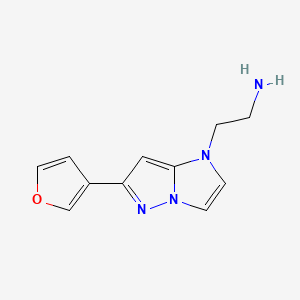 molecular formula C11H12N4O B1493010 2-(6-(furan-3-yl)-1H-imidazo[1,2-b]pyrazol-1-yl)ethan-1-amine CAS No. 2098139-44-5
