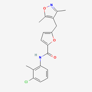 molecular formula C18H17ClN2O3 B14930104 N-(3-chloro-2-methylphenyl)-5-[(3,5-dimethyl-1,2-oxazol-4-yl)methyl]furan-2-carboxamide 