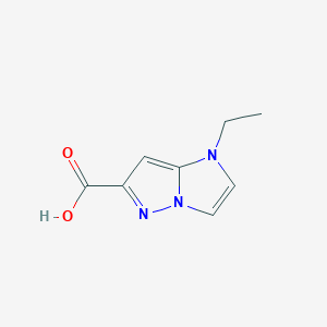 molecular formula C8H9N3O2 B1493011 1-ethyl-1H-imidazo[1,2-b]pyrazole-6-carboxylic acid CAS No. 1823337-42-3