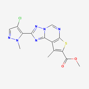 methyl 2-(4-chloro-1-methyl-1H-pyrazol-5-yl)-9-methylthieno[3,2-e][1,2,4]triazolo[1,5-c]pyrimidine-8-carboxylate