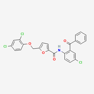 N-[4-chloro-2-(phenylcarbonyl)phenyl]-5-[(2,4-dichlorophenoxy)methyl]furan-2-carboxamide