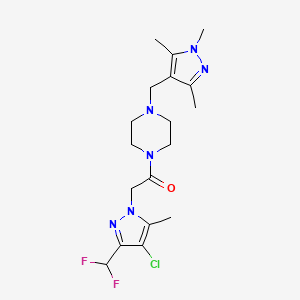 2-[4-chloro-3-(difluoromethyl)-5-methyl-1H-pyrazol-1-yl]-1-{4-[(1,3,5-trimethyl-1H-pyrazol-4-yl)methyl]piperazin-1-yl}ethanone