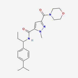 1-methyl-3-(morpholin-4-ylcarbonyl)-N-{1-[4-(propan-2-yl)phenyl]propyl}-1H-pyrazole-5-carboxamide