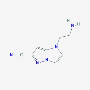 molecular formula C8H9N5 B1493013 1-(2-aminoethyl)-1H-imidazo[1,2-b]pyrazole-6-carbonitrile CAS No. 2091654-75-8