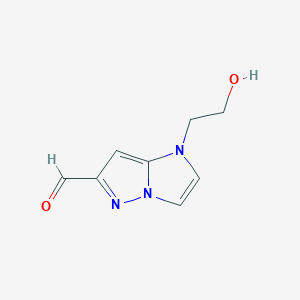 molecular formula C8H9N3O2 B1493014 1-(2-hydroxyethyl)-1H-imidazo[1,2-b]pyrazole-6-carbaldehyde CAS No. 2090278-97-8