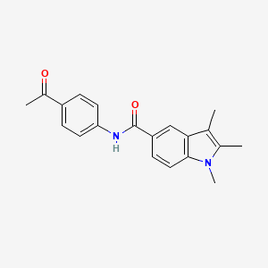 molecular formula C20H20N2O2 B14930171 N-(4-acetylphenyl)-1,2,3-trimethyl-1H-indole-5-carboxamide 