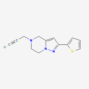 molecular formula C13H13N3S B1493019 5-(Prop-2-yn-1-yl)-2-(thiophen-2-yl)-4,5,6,7-tetrahydropyrazolo[1,5-a]pyrazine CAS No. 2098022-25-2