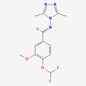 N-{(E)-[4-(difluoromethoxy)-3-methoxyphenyl]methylidene}-3,5-dimethyl-4H-1,2,4-triazol-4-amine