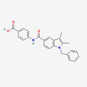 molecular formula C25H22N2O3 B14930255 4-{[(1-benzyl-2,3-dimethyl-1H-indol-5-yl)carbonyl]amino}benzoic acid 