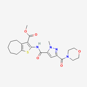 methyl 2-({[1-methyl-3-(morpholin-4-ylcarbonyl)-1H-pyrazol-5-yl]carbonyl}amino)-5,6,7,8-tetrahydro-4H-cyclohepta[b]thiophene-3-carboxylate