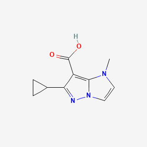 molecular formula C10H11N3O2 B1493027 6-cyclopropyl-1-methyl-1H-imidazo[1,2-b]pyrazole-7-carboxylic acid CAS No. 2092238-19-0