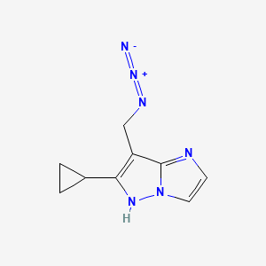 molecular formula C9H10N6 B1493030 7-(叠氮甲基)-6-环丙基-1H-咪唑并[1,2-b]吡唑 CAS No. 2098026-32-3