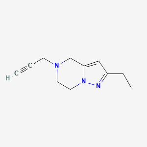 molecular formula C11H15N3 B1493031 2-Ethyl-5-(prop-2-yn-1-yl)-4,5,6,7-tetrahydropyrazolo[1,5-a]pyrazine CAS No. 2098061-19-7